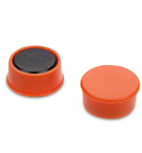 Haftmagnete 16 mm orange (10-er Set)