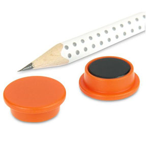Haftmagnete 20 mm orange (10-er Set)