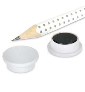 Holding magnets 20 mm white (set of 10)