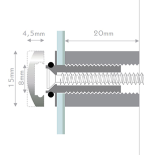 Messing-Abstandshaltern 20mm für das Acrylglas Wechselschild