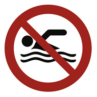 Schild Schwimmen verboten aus Aluminium
