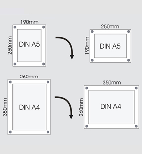 Einsteckschild Acryl für Formate DIN A5, A4 und individuell