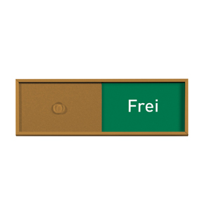Kleiner Frei/Belegt Schieber-Anzeige in Bronze