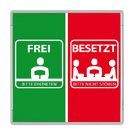 Schild 'Frei / Besetzt' mit Schiebeanzeige