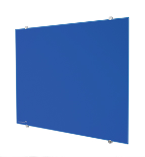 Rahmenloses Glas-Board in Farbe blau