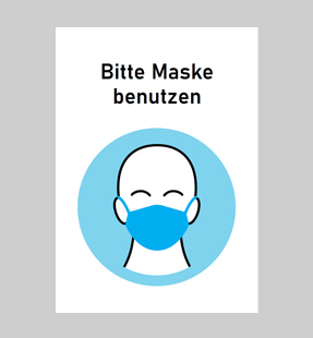 "Mundschutz tragen" Maskenpflicht Abstand halten DIN A4Plakat Poster Aushang 
