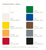 10 Farben von Messezelt: weiß, grün, sand, gelb, orange, rot, blau, braun, grau, schwarz