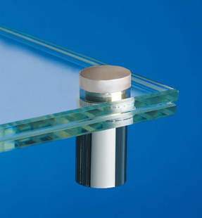 Acrylglas Wechselschild mit Messing-Abstandshalter 20mm veredelt in Chrom