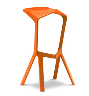 Miura Designerstuhl in rein-oranger Farbe