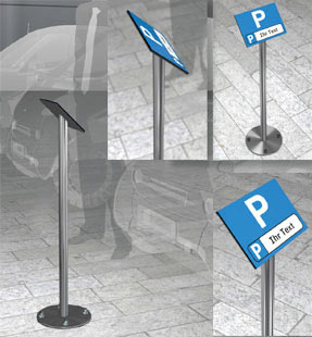 Parkplatzshild mit Ständer zum Aufschrauben für Außenbereich