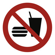 Schild 'Essen und Trinken verboten' aus Alu oder Folie