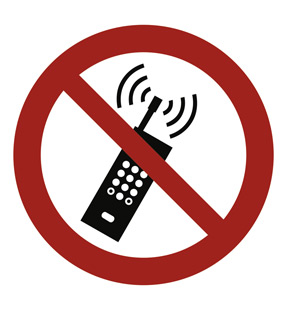Schild 'Handy Verbot' aus Alu, Kunststoff oder Folie