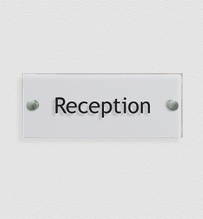 Türschild 'Reception' mit transparentem Hintergrund