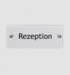 Türschild 'Rezeption' mit transparentem Hintergrund