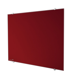 Rahmenlose Glastafel in Farbe rot
