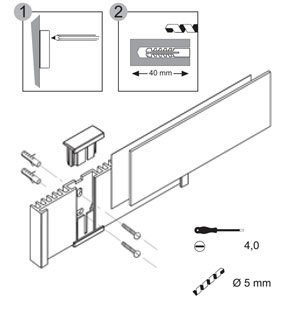 Info Sign Türschild-Aufbau mit Schrauben